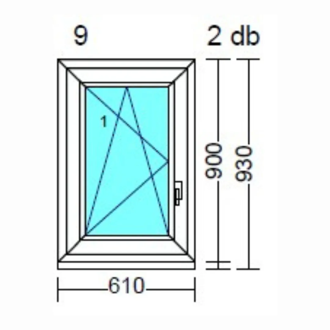 Nyíló-bukó ablak balos 610 mm x 900 mm
